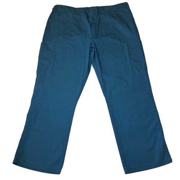 Carhartt Mens 2XL Ripstop Boot Cut 8-Pocket Cargo Scrub Pant C54108 Teal Blue - Picture 1 of 7